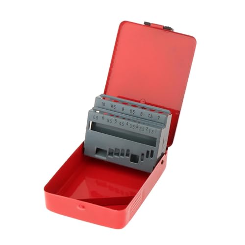 perfk Custodia per punte da trapano elicoidali Porta punte da trapano Custodia vuota per scatola indice punte da trapano in metallo, 19 slot