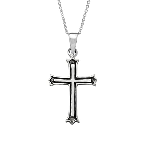TreasureBay Collana con Ciondolo Croce in Argento Sterling 925 per Uomo e Donna