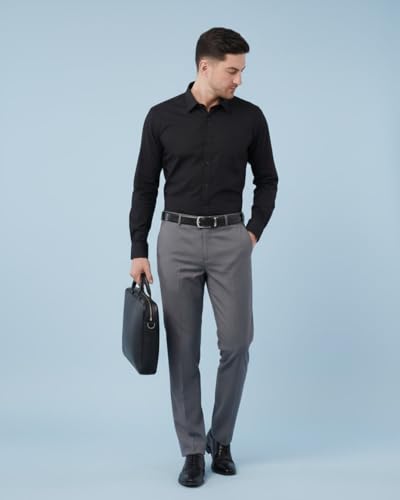 Image of SaintX Men's Formal Shirt with Pocket | Oxford Weave Cotton Rich Premium Fabric | Smart Fit | Full Sleeve | Everyday Summer Essential | Available in Plus Sizes