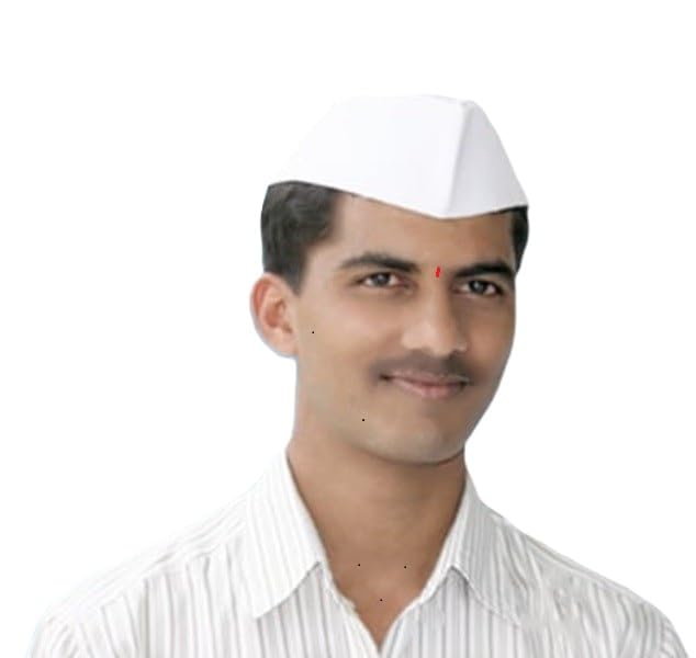fqzilon 100% Cotton White Authentic Gandhi Topi/Traditional White Cap/Marathi Wedding Topi/Pooa Topi/Cap for Present in Functions/Maharashtrian TopiS (Pack of 1) White Colours-picture-29