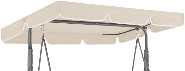 Toldo Balancin de Jardín 112x166 cm- Repuesto Impermeable con Protección UV - Techo Resistente para Exterior contra Lluvia y Sol - Instalación Fácil con Ajuste Seguro - Сolor Ecru