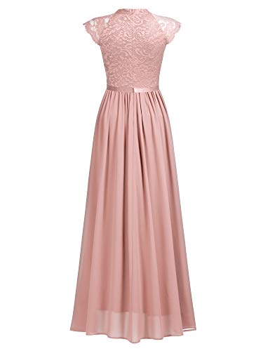 Image of Miusol Women's Formal Sleeveless Floral Lace Bridesmaid Party Maxi Dress