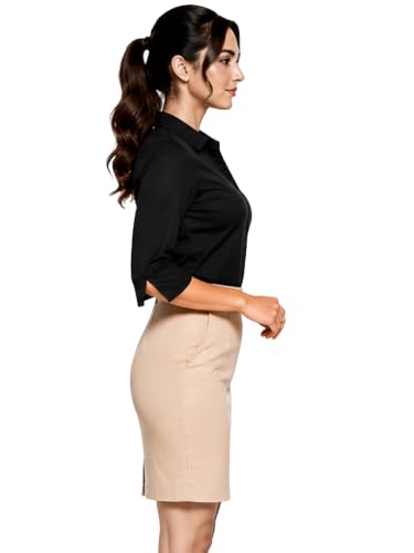 Image of Blue Ronin Womens 3 /4 Sleeve Formal Shirt for Office Wear | Soft Fabric Smart Fit Professional Shirt for Work, Meetings, Corporate & Business Style