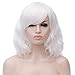 Produktbild ATAYOU® Kurze Weiß Synthetische Cosplay Perücken Für Halloween Und Karneval Mit 1 Gratis Perücke Kappe (Weiß)