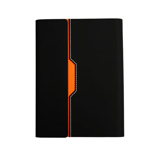 Classeur A5 6 Anneaux, Agenda Rechargeable Contient 100 Feuilles de Papier, Convient Pour L'éCole, Le Bureau Et Les Voyages Cuir Pu Classeur A5(Noir)