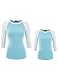 Mommy and Me 3/4 Sleeve Solid Color Block Baseball Tee - Made in USA