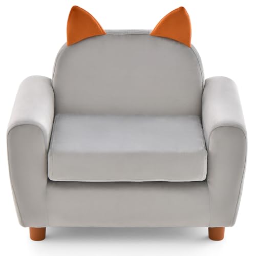 INFANS Kids Sofa, Children Armrest Chair with Sturdy Wood Construction