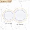 BESTVIP 200PCS Gold Plastic Plate, Disposable Party Plates with 100 Dinner Plates and 100 Dessert Plates, Plastic Plates for Party, Wedding and Birthday