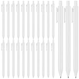 Fulmoon 25 Pcs Ballpoint Pens Bulk Retractable Comfortable Writing Pens Cute Christmas Supplies in Medium Point 1.0 mm for Teacher Office Home Baby Shower (White,Black Ink)