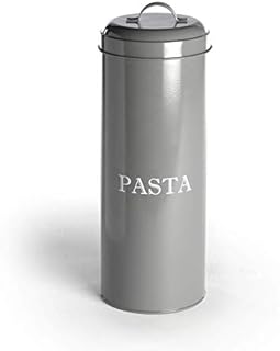 Pasta Canister in Grey | Spaghetti Container | Kitchen Storage Jar | Pasta Tub Dispenser | Tall Container | Includes Lid | M&W
