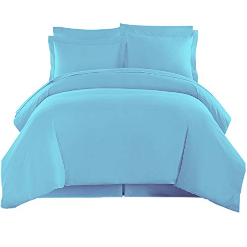 ๐ฅ Crazy Deals Organic Nido 800TC Ultra-Soft, Luxury,, 100% Natural Cotton, 3 Piece (1Duvet Cover + 2 Pillow Shams) Organic Cotton Duvet Set with GOTS Certified Solid (Full/Queen, Sky Blue)