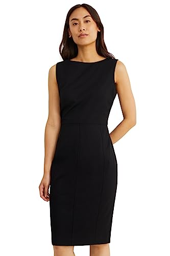 C&A Damen Kleid U-Boot-Ausschnitt unter dem Knie Shift-Form Kleider schwarz...