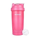  BOTTLED JOY Shaker Bottle for Protein Mixes LFGB, Leak Proof Guarantee BPA and Phthalate-Free Plastic Wide Mouth Gyms Sports Shaker Cup With Mixer 28oz