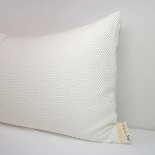 Almohada látex beige tamaño queen con funda orgánica