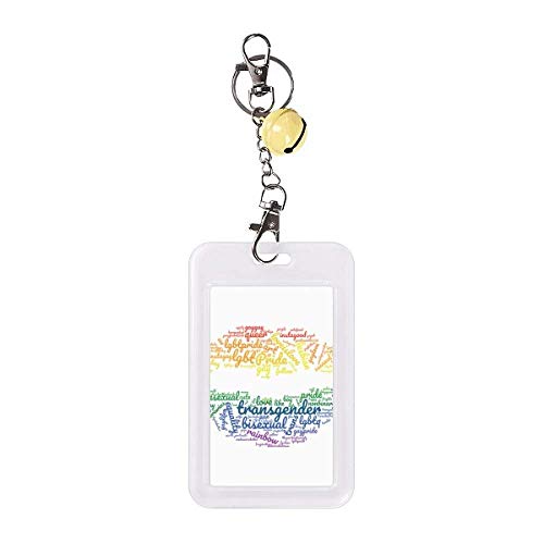 Funda para tarjetas de crédito LGBT arcoíris amarilla con diseño Lips Kiss