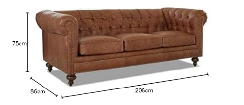 Image of 5 Seater Luxury Chesterfield Sofa Set | Velvet Upholstery | 3+1+1 Sofa for Living & Dining Room | 100% Solid Teak Wood Frame | Classic Tufted Design (Brown)