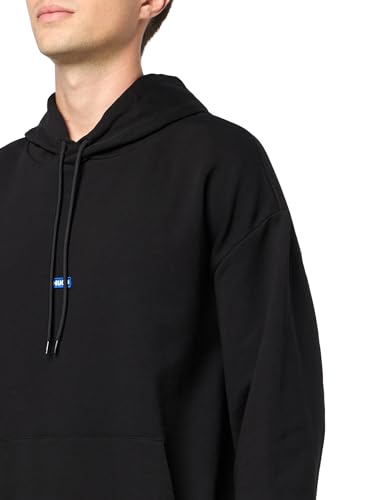 HUGO sweatshirt capuche homme coton noir avec patch logo original - 3