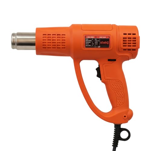 Image of Shakti Technology - HGV-2000 W | High Speed Heat Gun with Dual Temperature 220C - 650C | Ergonomic Design | 5.9ft Cord - Ideal for Paint Removal, Shrink Wrapping