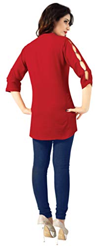 Image of Venisa Women's Regular fit Shirt (101-M Red M)