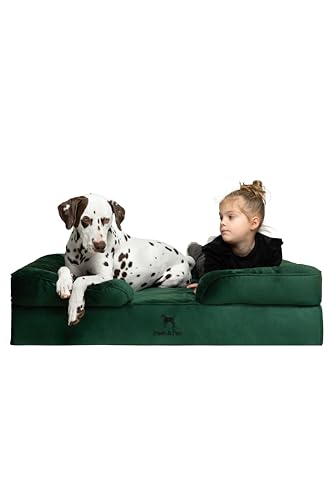Image of NOAH & PAW XL Dog Bed, 45x35x11 Inch, Orthopedic Large Dog Beds, Eggshell Memory Foam Infused with Cooling Gel, Inner Cover, Water Resistant, Machine Washable (Velvet Sofa Collection)