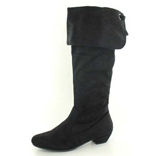Spot On - Botas a la Rodilla con Cuello doblado (38 EUR/Negro)