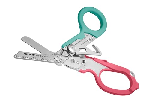 Image of LEATHERMAN, Raptor Rescue, 6-in-1 Heavy-Duty Emergency /Trauma Shears with Carbide Glass Breaker & Strap Cutter, Made in the USA, South Beach