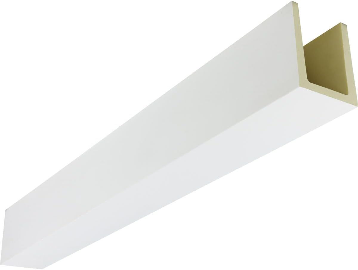 Ekena Millwork HeritageTimber 7.5"W x 7.5"H x 96"L 3-Sided Faux Wood Ceiling Beam - Sanded Smooth, Primed Tan