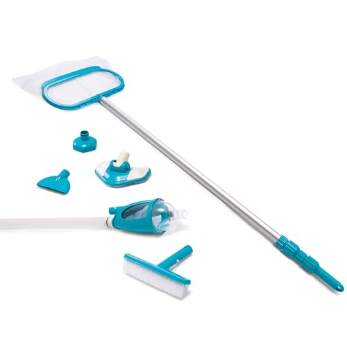 Intex 28003E Deluxe Above Ground Pool Maintenance Kit for Minimum 800 GPH Flow Rates with Vacuum, 110" Pole, Wall Brush and 24' Hose (Color May Vary)