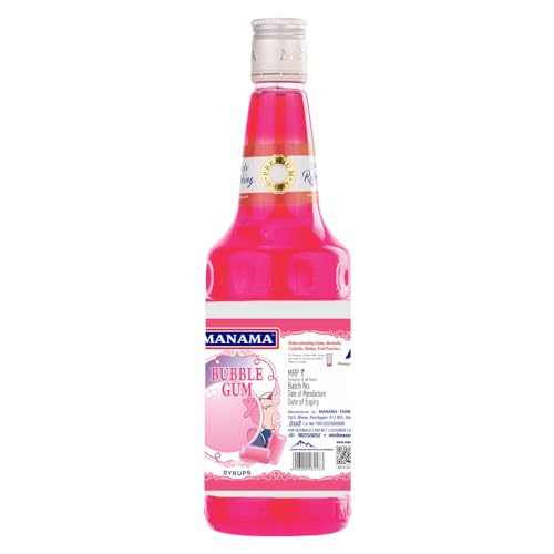 Image of Manama Bubble Gum Syrup | Mixer for Mocktails, Cocktails, Drinks, Juices, Beverages | Non Alcoholic Mix 750ML Bottle