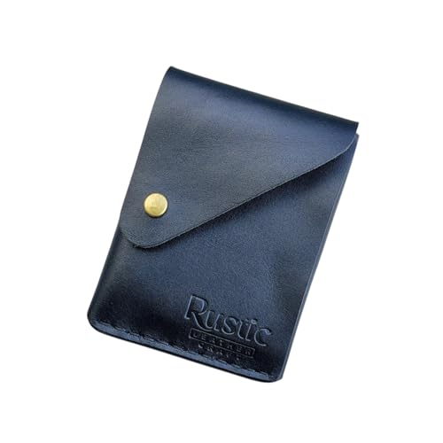 Image of Charcoal Black Genuine Leather Slim Compact Wallet Cash and Card Holder for Men, Minimalist Design, RFID Blocking, Hand Stitched, Lightweight - Slim Size (11x8 cm)