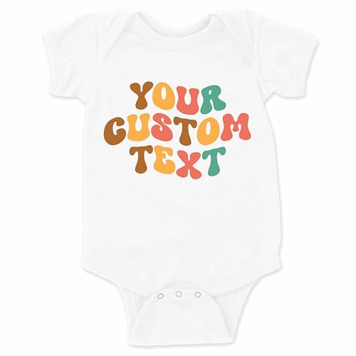 Custom Text Baby Vest – White Personalised Baby Grow, Pers