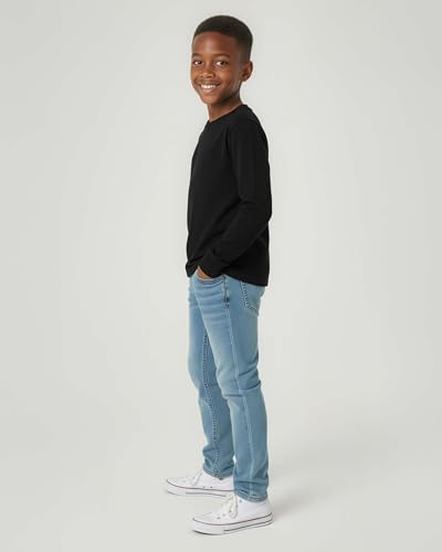Image of 5 Pack Boys' Cotton Long Sleeve Jersey T Shirts Kids School Youth Tees
