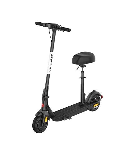 Gotrax Fusion Seat Electric Scooter, 8.5" Pneumatic Tire, Max 12 Miles Range, 18 Mph Speed Power by 300W Motor, Rear Double Suspension & Rear Disk Brake, Foldable Adult Escooter with Seat