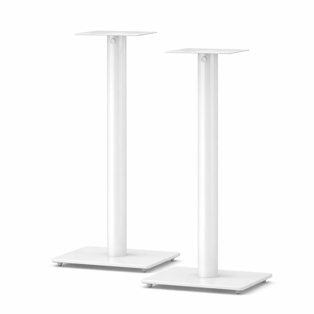 Sonorous SP100-80 Blanco – Soportes de Suelo para Altavoces 80 cm (Pareja) | Pies HiFi en Aluminio y Vidrio Templado | hasta 20 kg por Soporte | Gestión de Cables Integrada.
