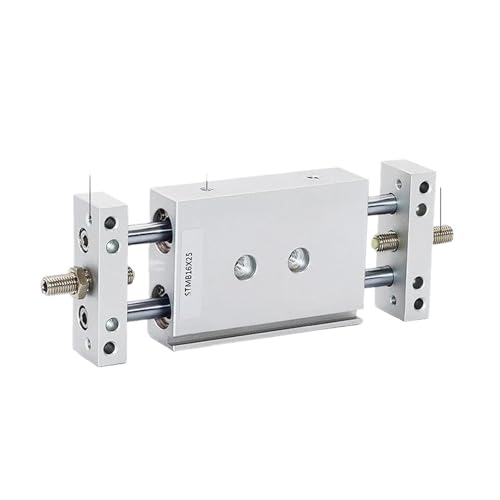 Cylindre double piston pneumatique guidé STMB 20mm course ajustable