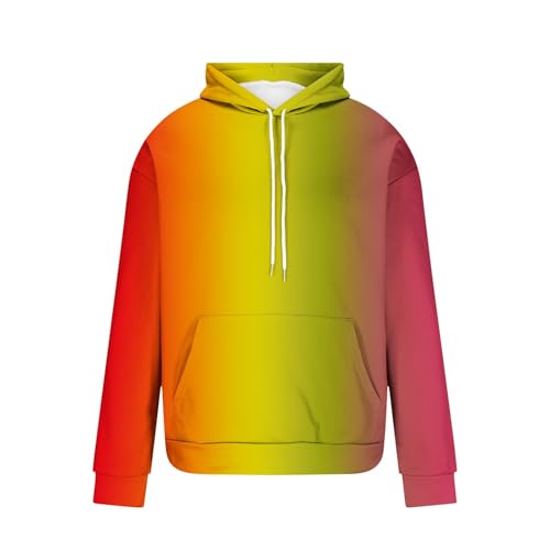 Novelty Gradient Fleece Hoodies Men Classic Fall Winter Drawstring Hooded Sweatshirts Loose Fashion Hoodies Outerwear4