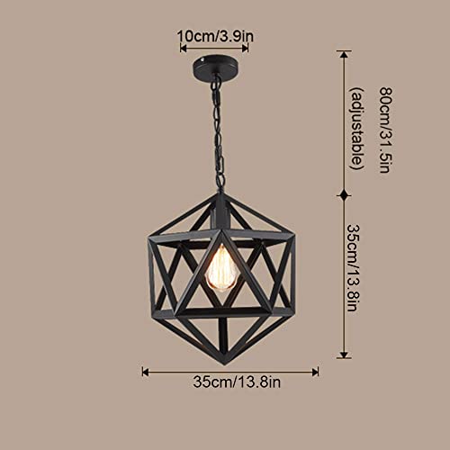 Lámpara colgante de estilo industrial clásico nórdico negro para iluminación de techo 8