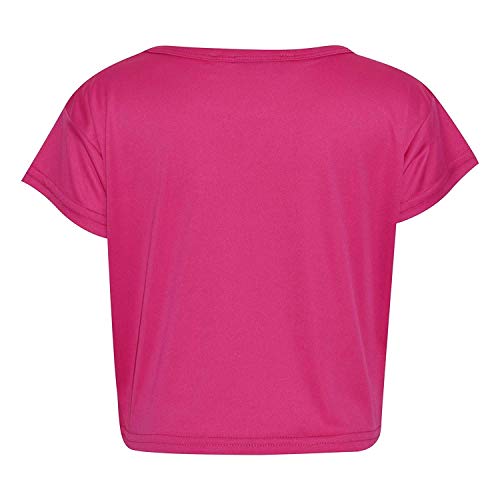 Image of Loxdonz Girls Basic Dance Crop Top Kids Plain Short Sleeve Crop T-Shirt Tees Top
