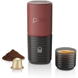 WACACO Coffee Machine Electric & Portable, With 4 Coffee Types & Fast Heat-Up, 3 * 3000mAh Battery, 20 Bar Portable Espresso Maker For Ground Coffee & NS Capsule (Tuscan Red)
