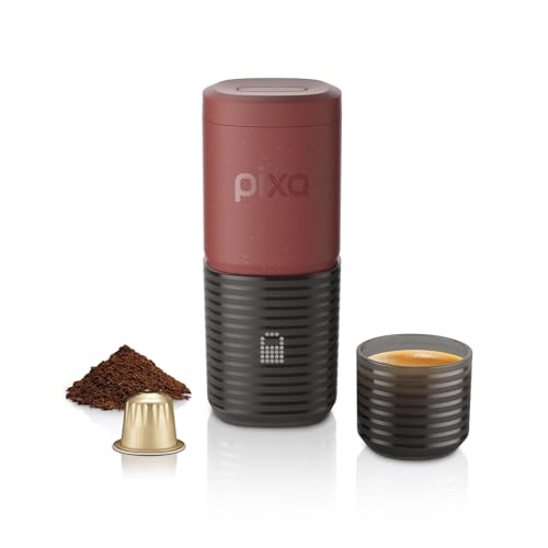 Image of WACACO Coffee Machine Electric & Portable, With 4 Coffee Types & Fast Heat-Up, 3 * 3000mAh Battery, 20 Bar Portable Espresso Maker For Ground Coffee & NS Capsule (Tuscan Red)