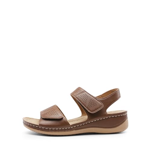 Image of DREAM PAIRS Women's Comfortable Dressy Flats Sandals Open Toe One Band Casual Walking Sandals for Summer