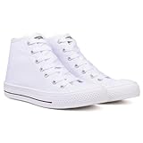 Tenis Casual Feminino Botinha Cano Médio Coleção Moda Leve Confortável e Estiloso (39/40, Branco)