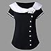 Digood Plus Size Tops,Fashion Women Short Sleeve Plus Size Two Tone Peter Pan Collar T-Shirt Tops,Summer Women Tops and Blouses(White,5X-Large)