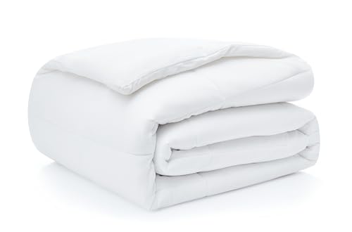 CASUAL LIVING Duvet Insert Full Comforter Cooling Blanket Lightweight Hypoallergenic Reversible White Comforter with Box Stitching Fluffy Bedding Down Alternative Machine Washable, Full, White