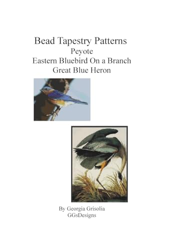Bead Tapestry Patterns Peyote Eastern Bluebird On a Branch Great Blue Heron