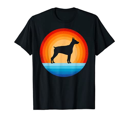Doberman pinscher retro vintage anni '60 70 sunset dog lovers maglietta