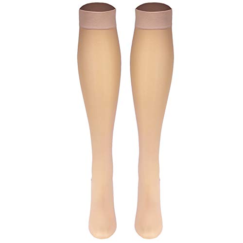 Image of Truform Sheer Compression Stockings, 30-40 mmHg, Women's Knee High Length, 30 Denier, Beige, X-Large
