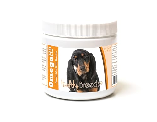Image of Healthy Breeds Black and Tan Coonhound Omega HP Fatty Acid Skin and Coat Support Soft Chews 60 Count