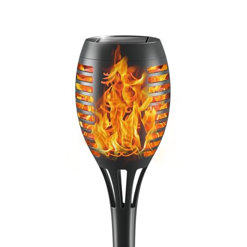 Quiltered Luci solari per esterni, torcia solare con fiamma tremolante per decorazione da giardino, luci esterne a energia solare impermeabile, torce a fiamma per esterni, patio, vialetto, decorazioni