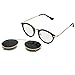 Dollger Double Lens Clip On Sunglasses Non-flip Lens Round Steampunk Style Glasses for Men Women